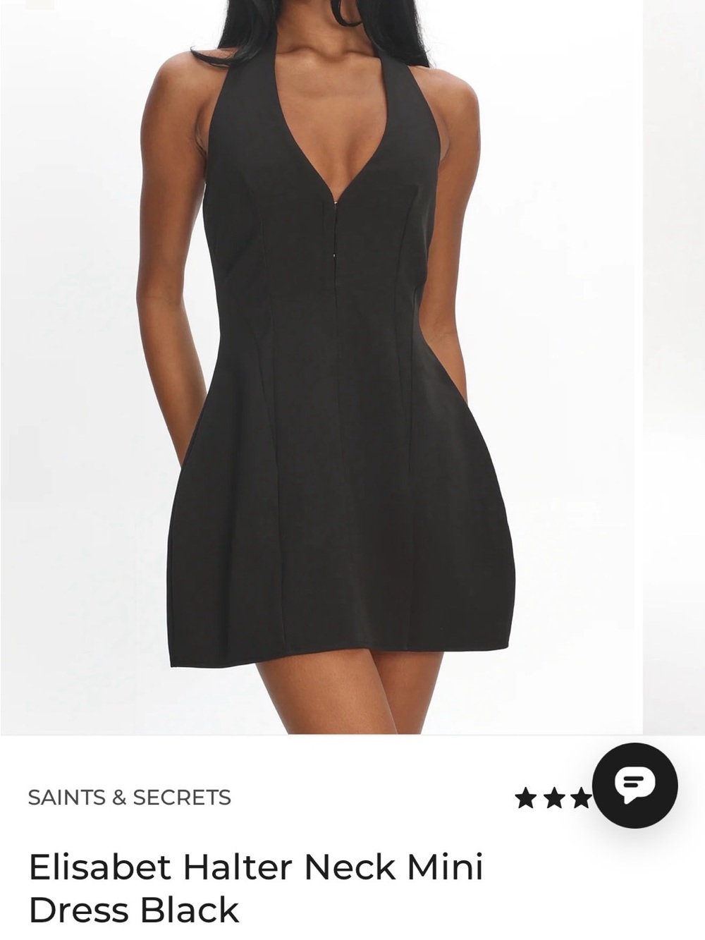 Saints and secrets Halter Neck Black Cocktail Dress